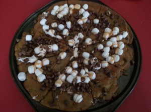 Rocky Road cookie pizza